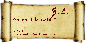 Zombor László névjegykártya