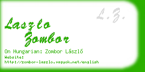laszlo zombor business card