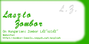 laszlo zombor business card